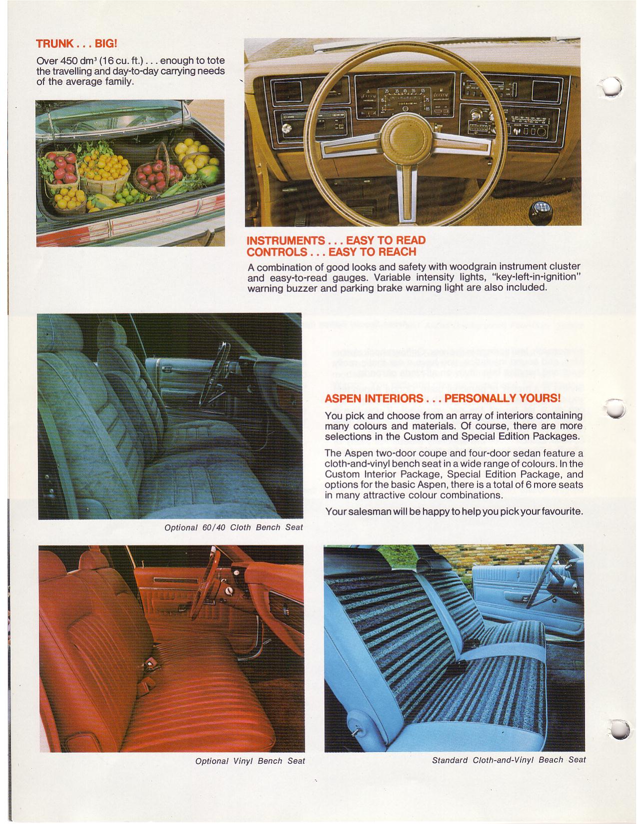 1979 Dodge Aspen Canadian Brochure Page 7